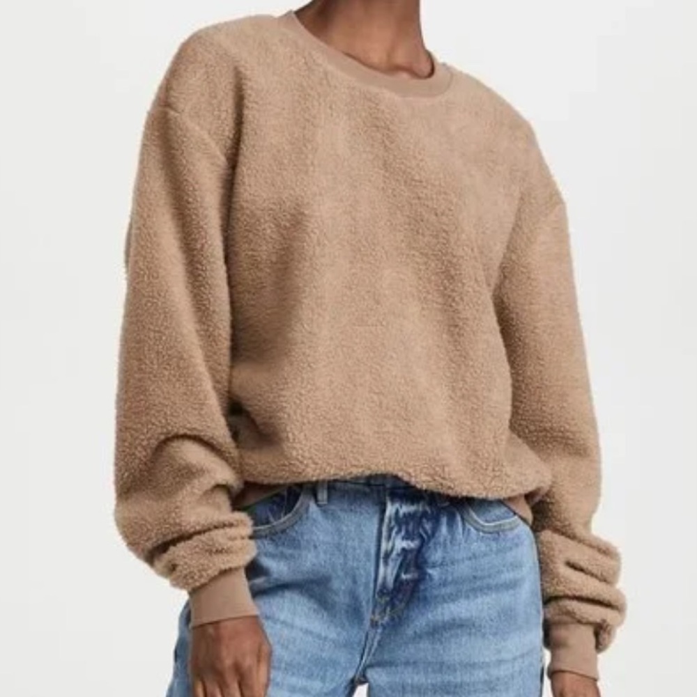 Good American Sherpa Boyfriend Sweatshirt